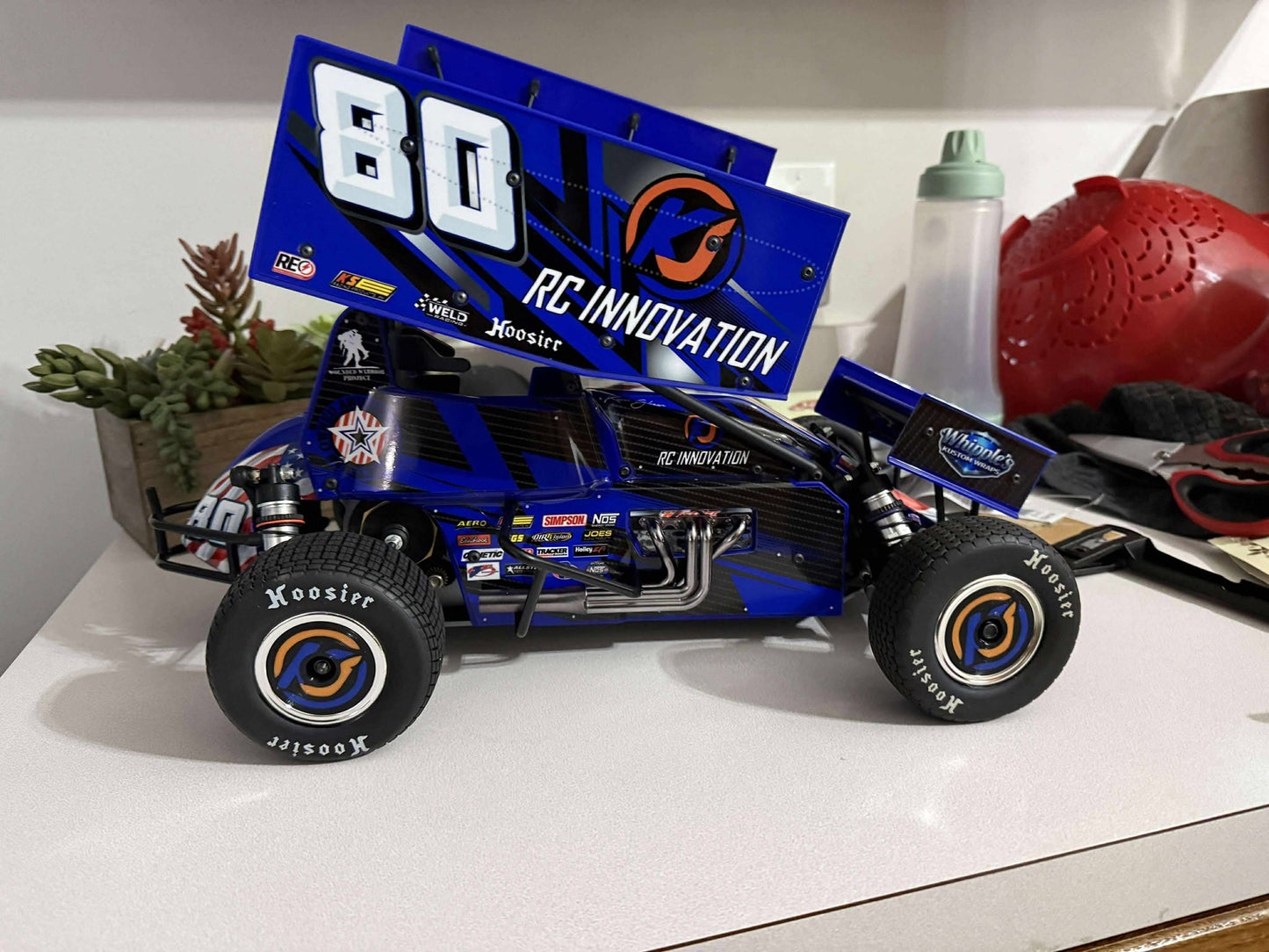 Stock Carbon Fiber and Color Losi 22 Wrap - Custom Name/Number/Sponsor Design with Gloss Laminate