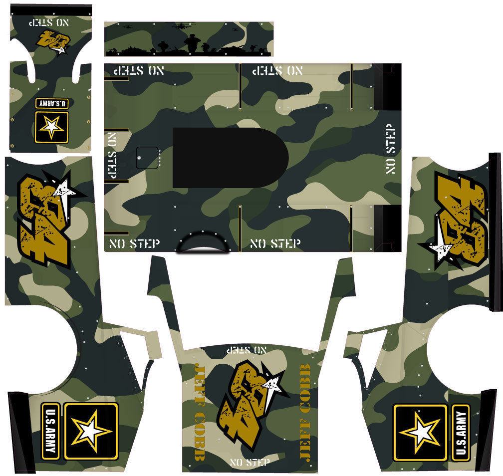 Custom Theme Army Salvas Mudboss Remote Control Car Wrap With Gloss Laminate
