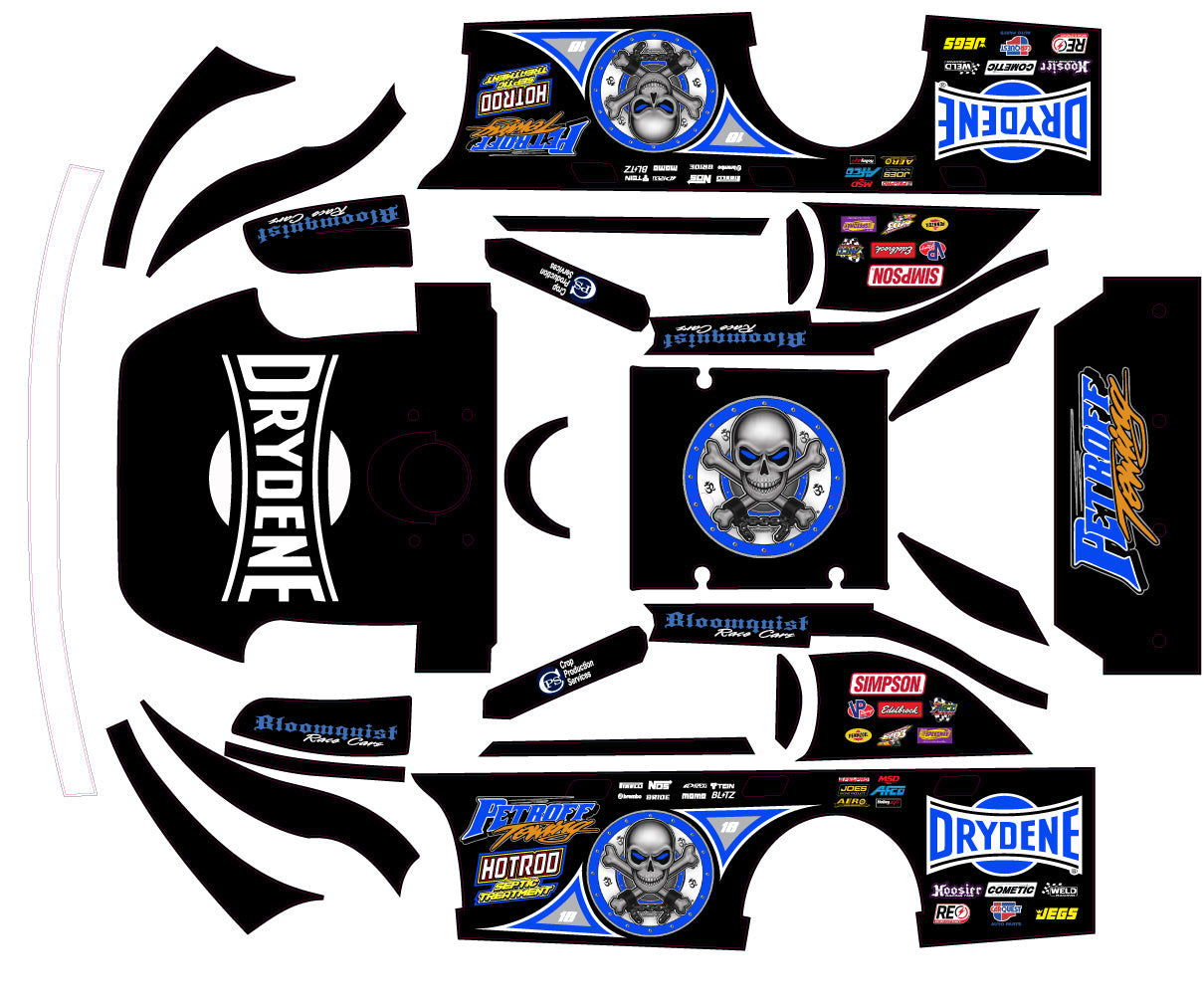 Blue Scott Bloomquist Inspired Traxxas Late Model Wrap Remote Control / RC