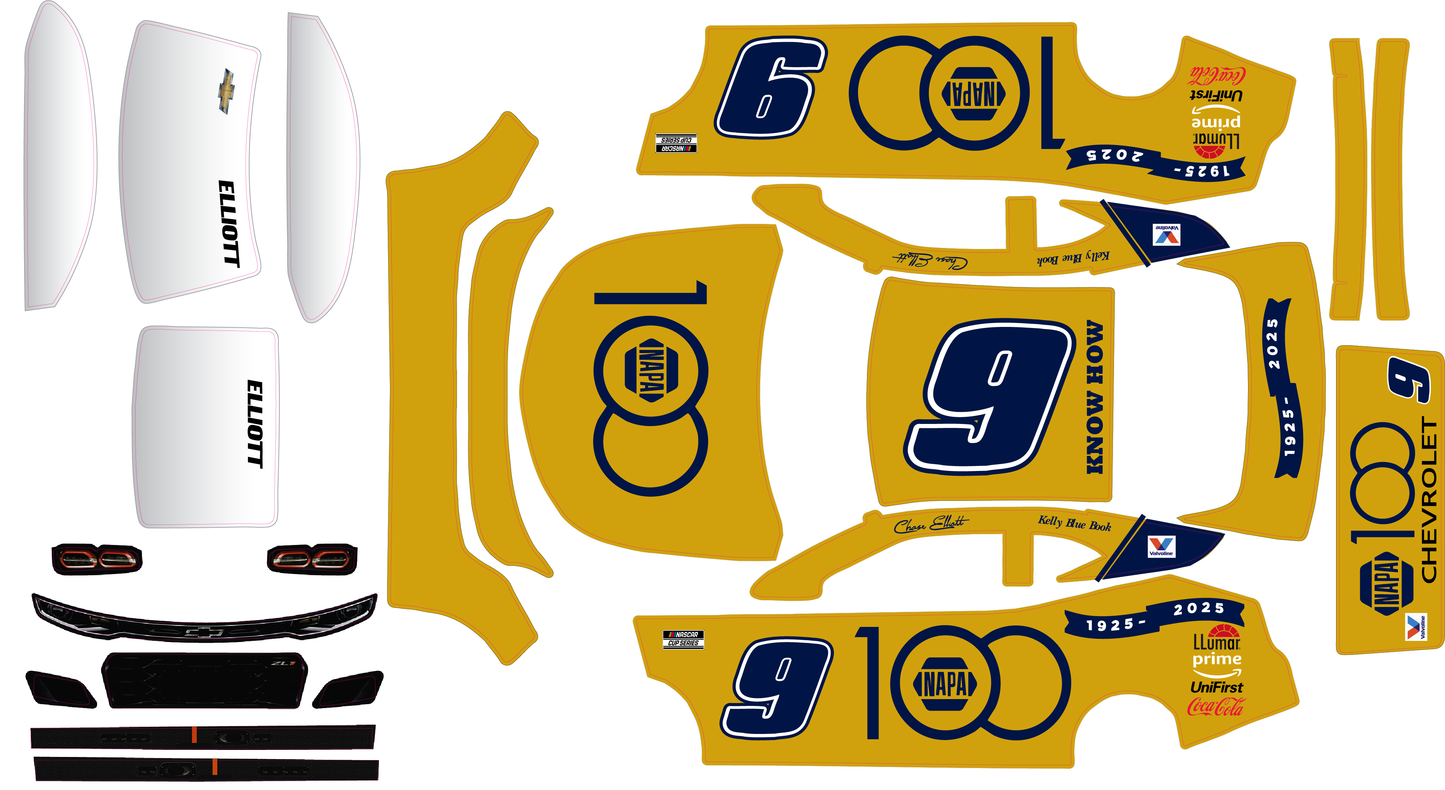 Nascar Losi Chevy Body - Napa 100th Anniversary Chase Elliott Wrap