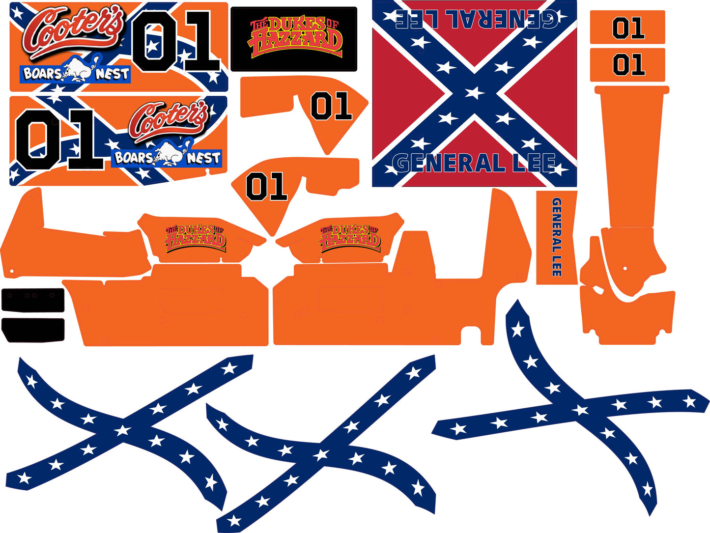 General Lee Losi 22 Sprint Car Wrap - Iconic Dukes of Hazzard Design with Gloss Laminate