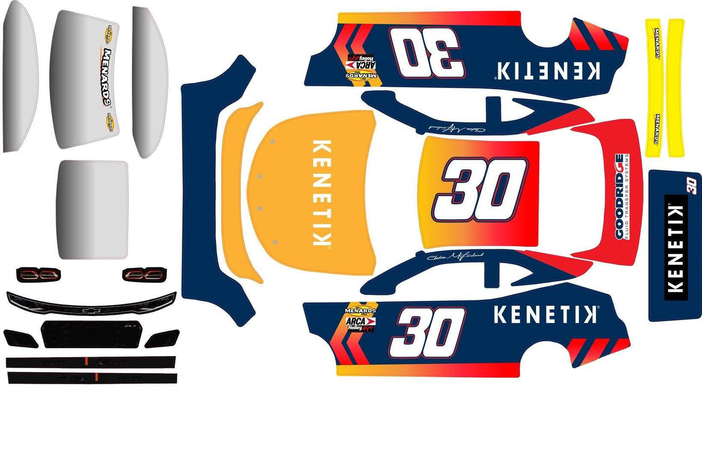 Cleetus Mc Farland Themed Losi Nascar Chevy Remote Control Car Wrap Themed With Gloss Laminate