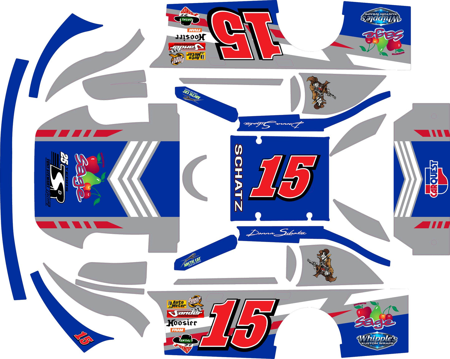 Donnie Schatz Themed Traxxas Late Model Wrap - Sprint Car Champion Design with Gloss Laminate