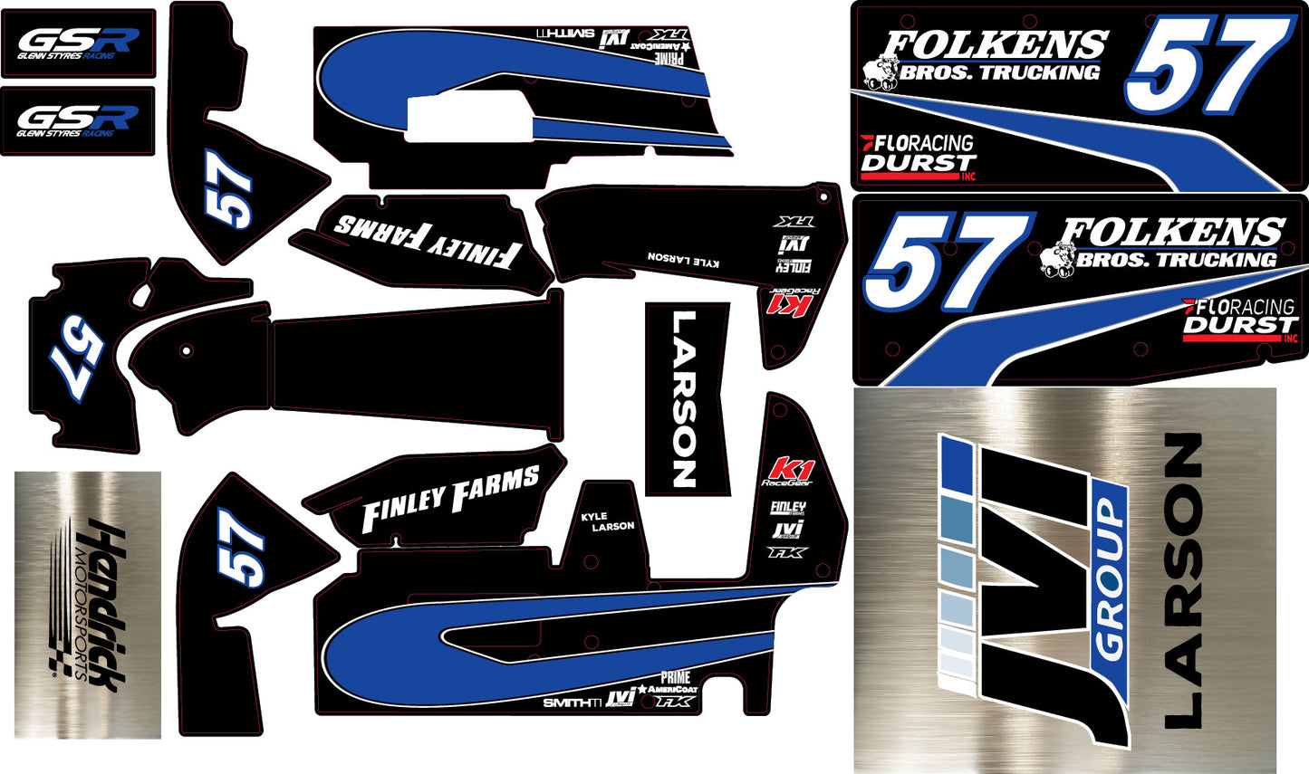 Kyle Larson Themed Losi 22 Knoxville Black Sprint Car Remote Control Car Wrap With Gloss Laminate