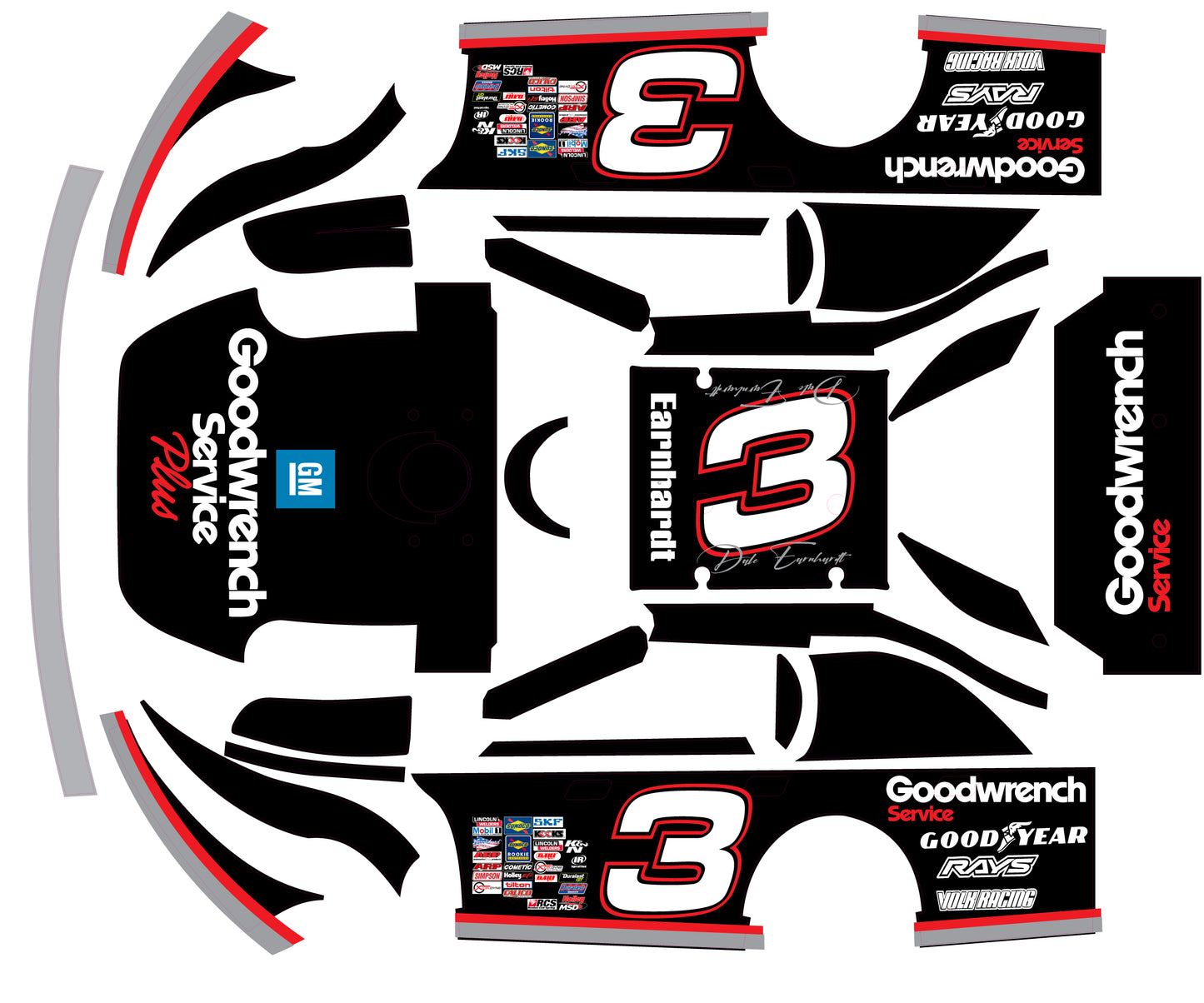 Dale Sr #3 Inspired Traxxas Late Model Wrap Remote Control / RC