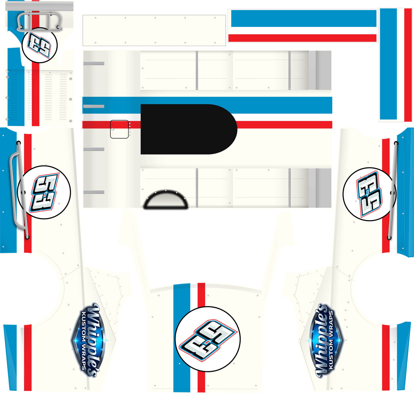 Herbie the Love Bug Themed Salvas Mudboss Wrap with Gloss Laminate RC Car Wrap