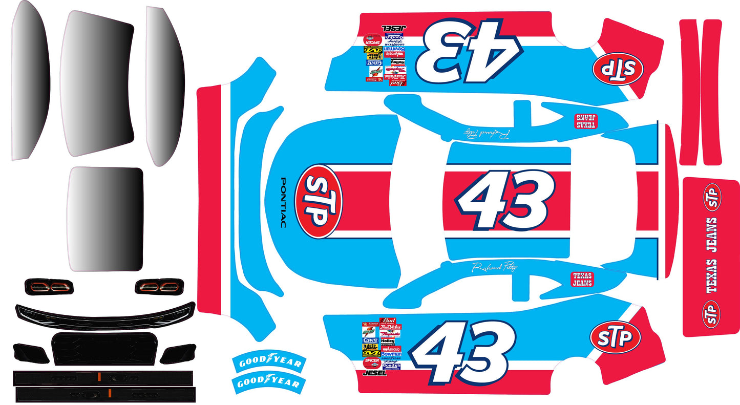1983 King Richard Petty Themed Losi Nascar Remote Control Car Wrap With Gloss Laminate - Chevy Body