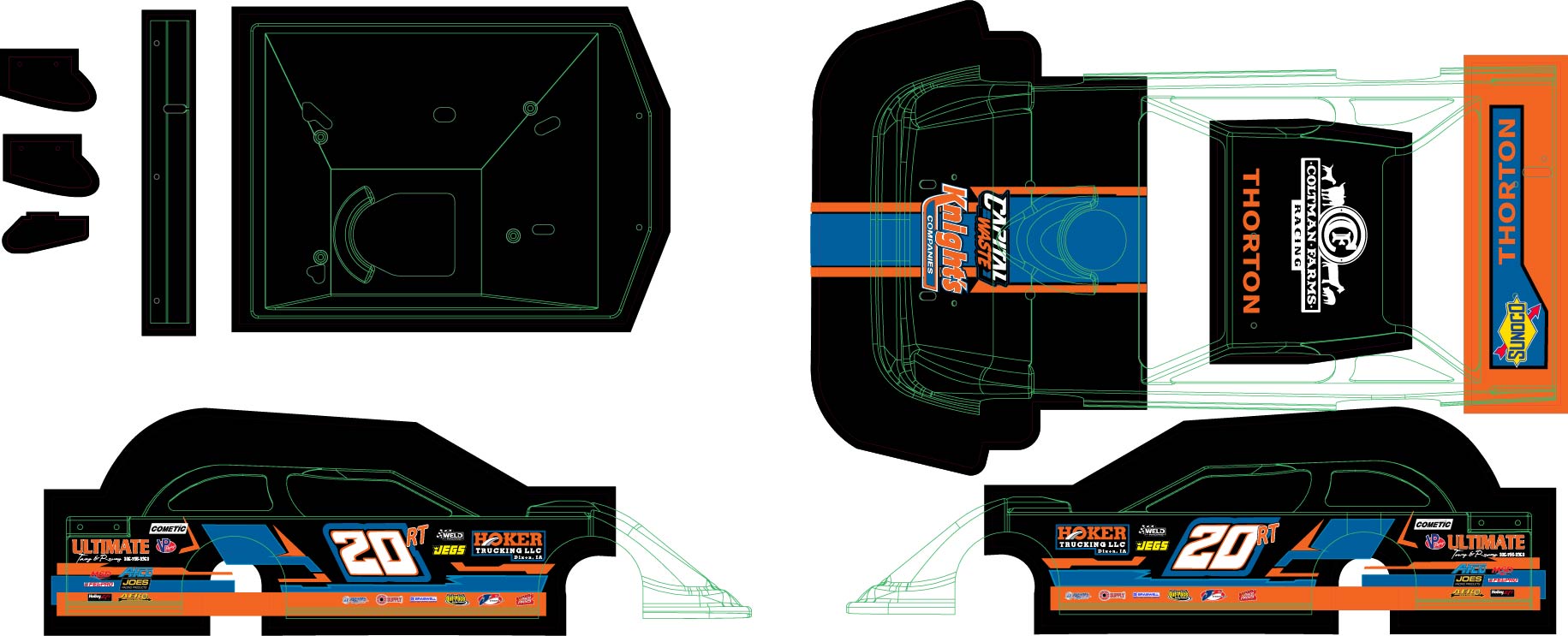 Ricky Thorton Jr RTJ Themed 1RC Late Model Remote Control Car Wrap ...
