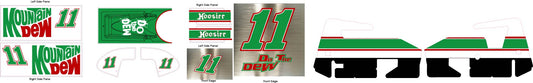 Mountain Dew themed car wrap for 1RC Sprint Cars