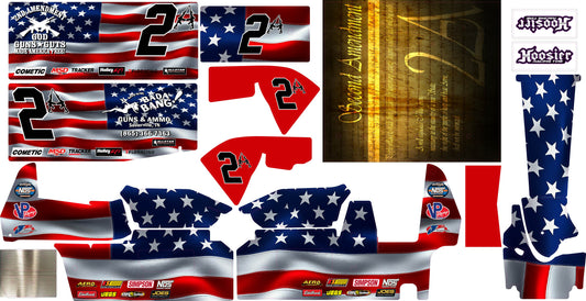 2nd Amendment Patriotic Losi 22 Sprint Car Remote Control Car Wrap With Gloss Laminate