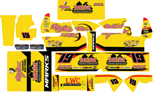 Brent Marks Knoxville Nationals Themed Losi Sprint Car Wrap - Championship Design with Gloss Laminate