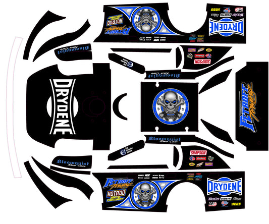 Blue Scott Bloomquist Inspired Traxxas Late Model Wrap Remote Control / RC