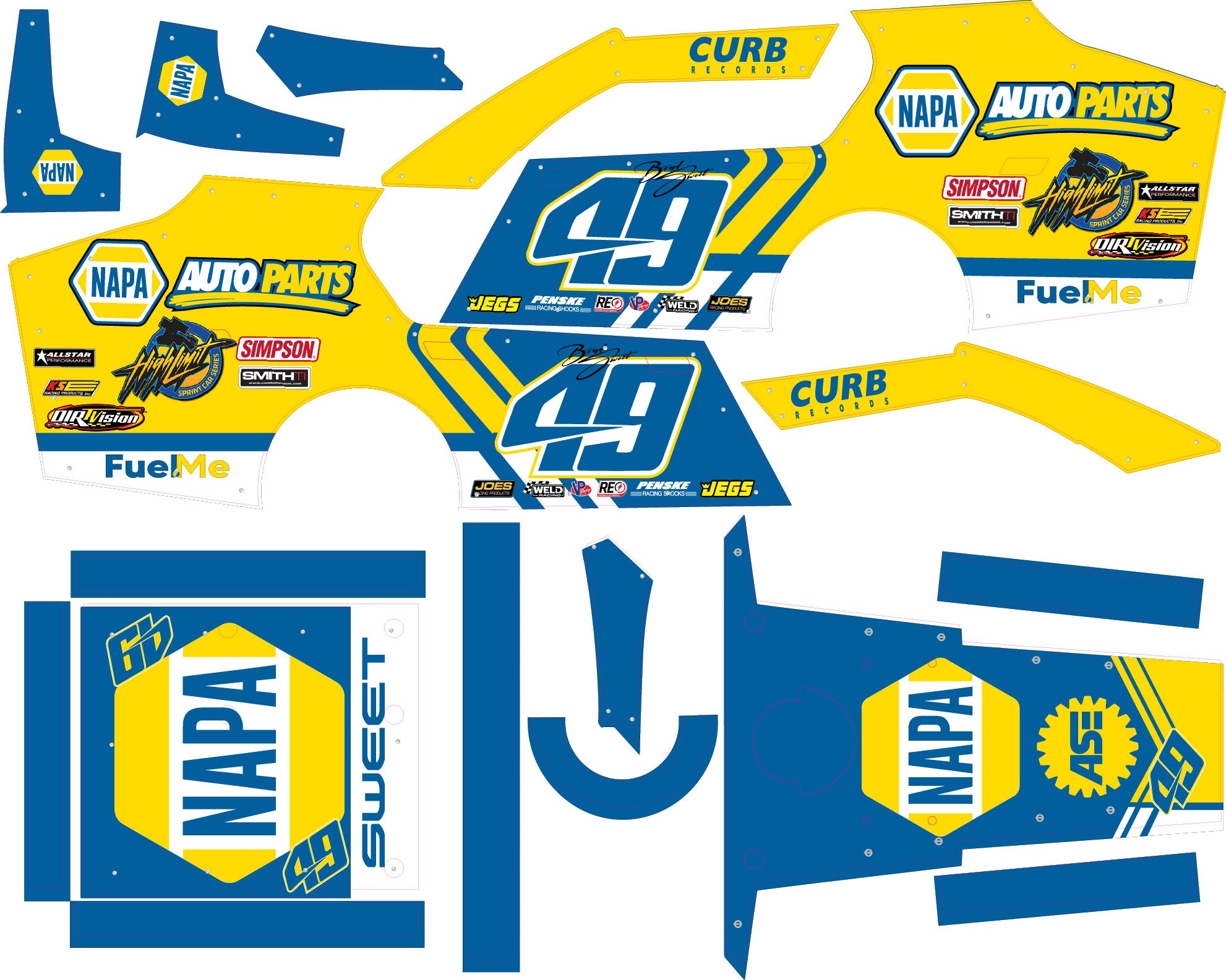 Brad Sweet NAPA themed Traxxas Modified / Mudboss Remote Control Car ...