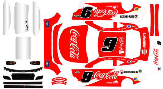 Chase Elliott Coca Cola Themed  Losi Nascar Chevy Remote Control Car Wrap with Gloss Laminate