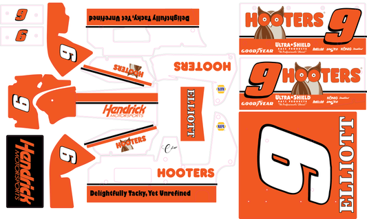 Losi 22s Sprint Car #9 Chase Elliott Hooters Inspired Wrap