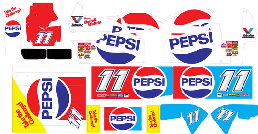 Darrell Waltrip Pepsi Challenge Losi 22 Sprint Car Wrap - NASCAR Legend Design with Gloss Laminate