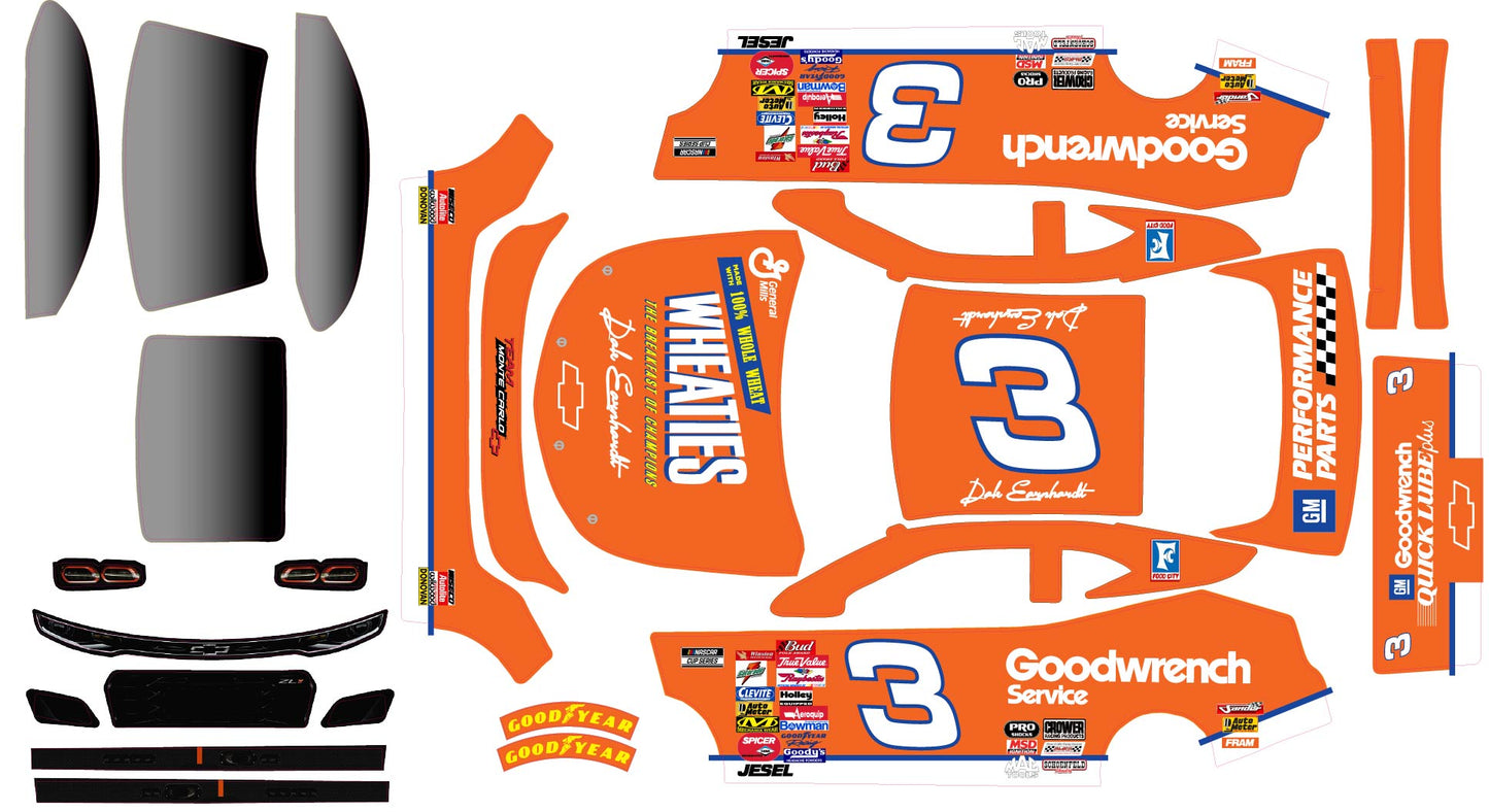 Dale Earnhardt Senior Themed Wheaties Losi Nascar Chevy Remote Control Car Wrap With Gloss Laminate