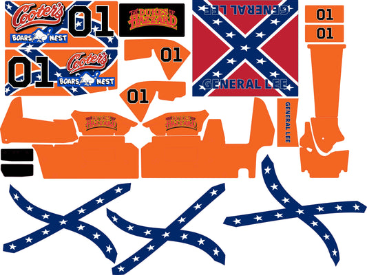 General Lee Losi 22 Sprint Car Wrap - Iconic Dukes of Hazzard Design with Gloss Laminate