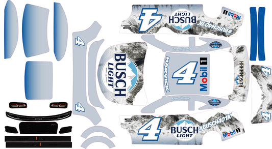 Kevin Harvick Buschhhhh Chevy Themed  Losi Nascar Chevy Remote Control Car Wrap With Gloss Laminate