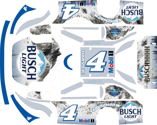 Kevin Harvick Busch Themed Traxxas Late Model Wrap - NASCAR Champion Design with Gloss Laminate