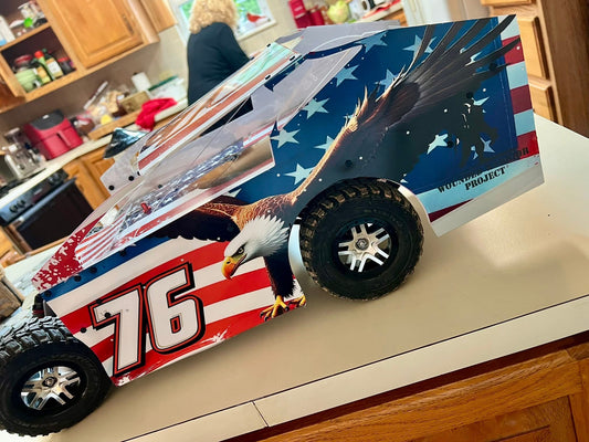 Custom Theme  Patriotic Salvas Mudboss Remote Control Car Wrap With Gloss Laminate