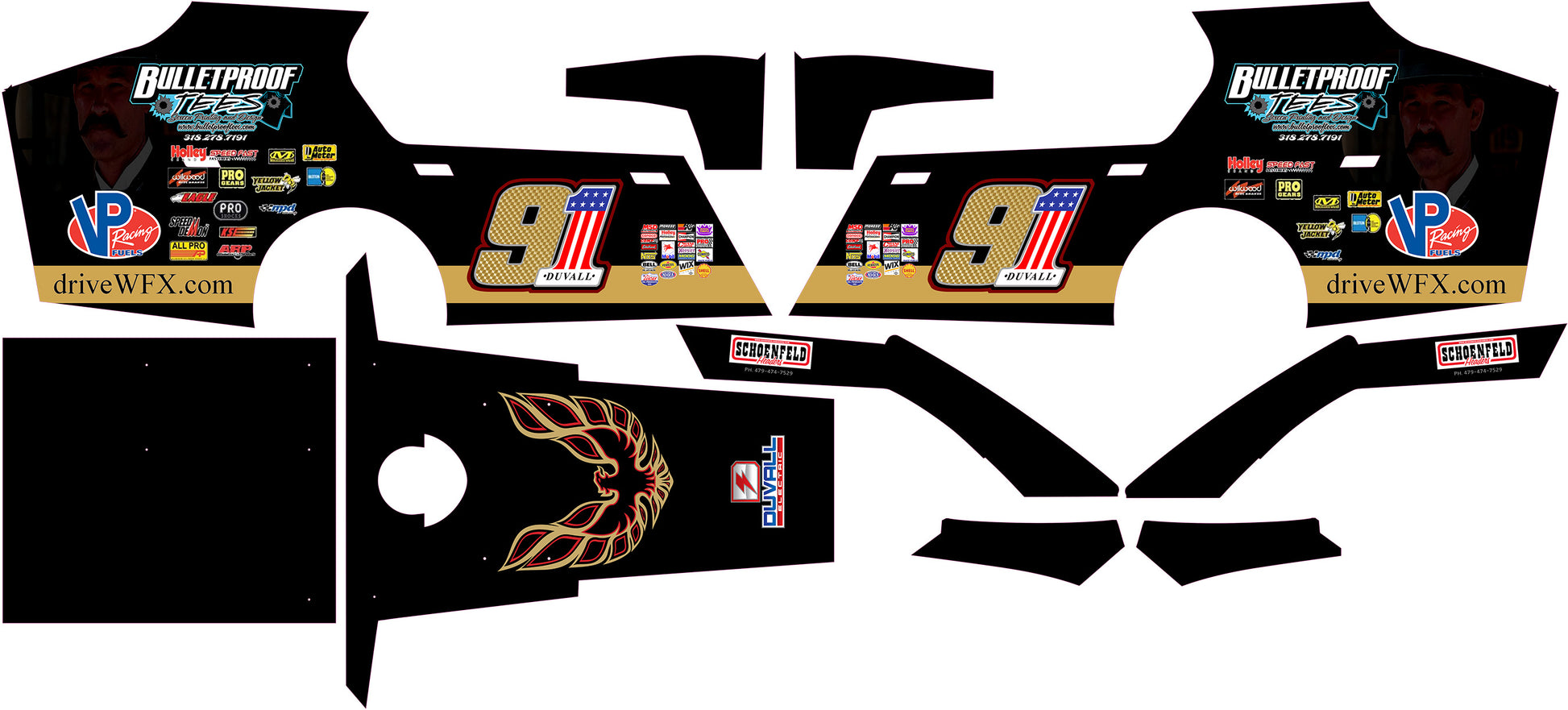 Joe Duvall Themed  Traxxas Modified / Mudboss Remote Control Car Wrap With Gloss Laminate