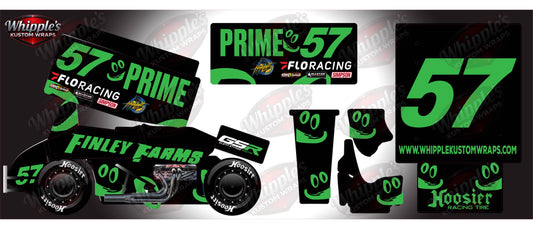 Kyle Larson 57 Prime Losi 22 Knoxville Black Sprint Car Remote Control Car Wrap With Gloss Laminate