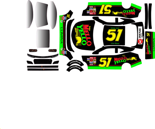 Mello Yello Days of Thunder Themed Losi Nascar Remote Control Car Wrap With Gloss Laminate - Chevy Body