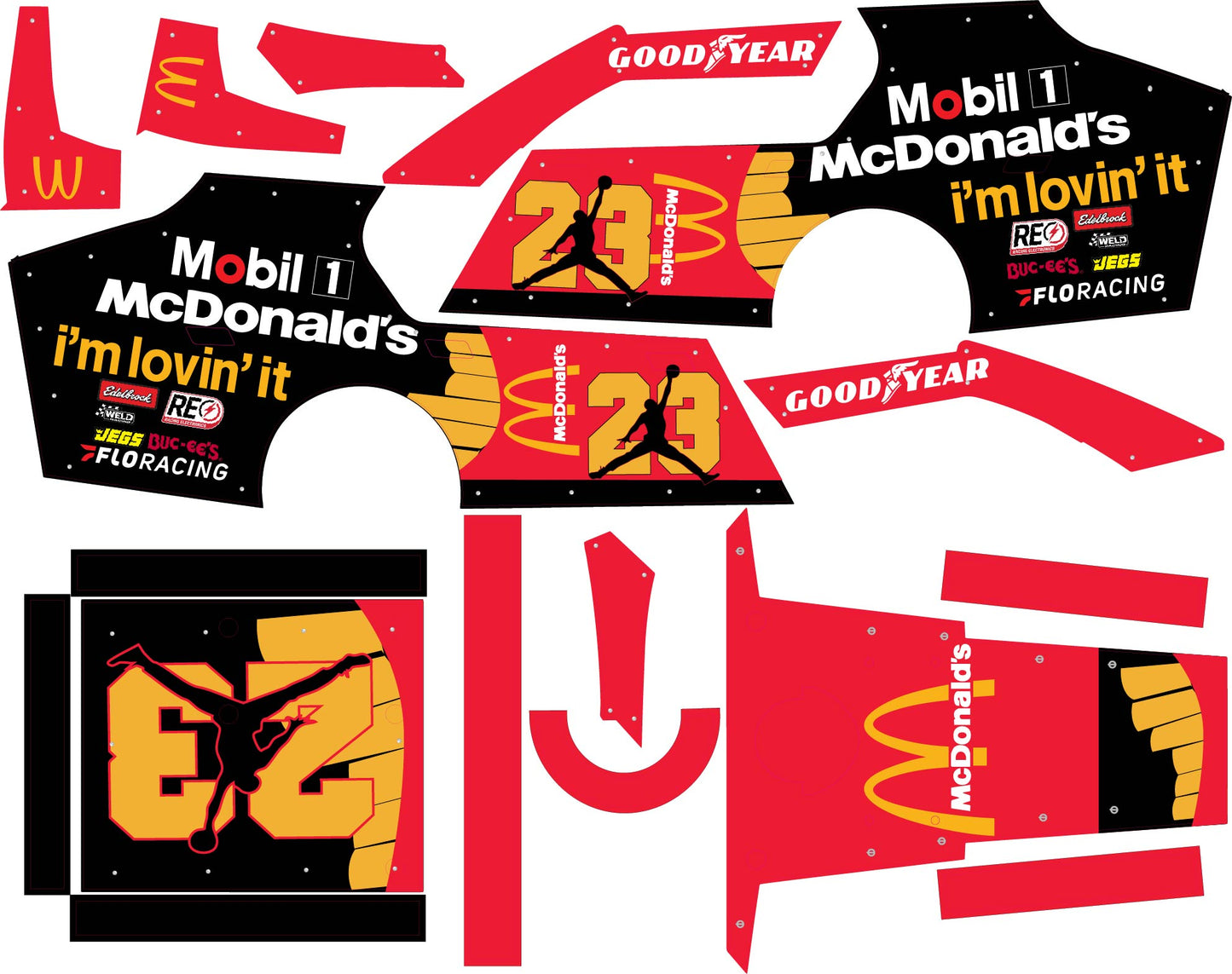 McDonald's Themed Traxxas Modified / Mudboss Wrap - Iconic Brand Design with Gloss Laminate
