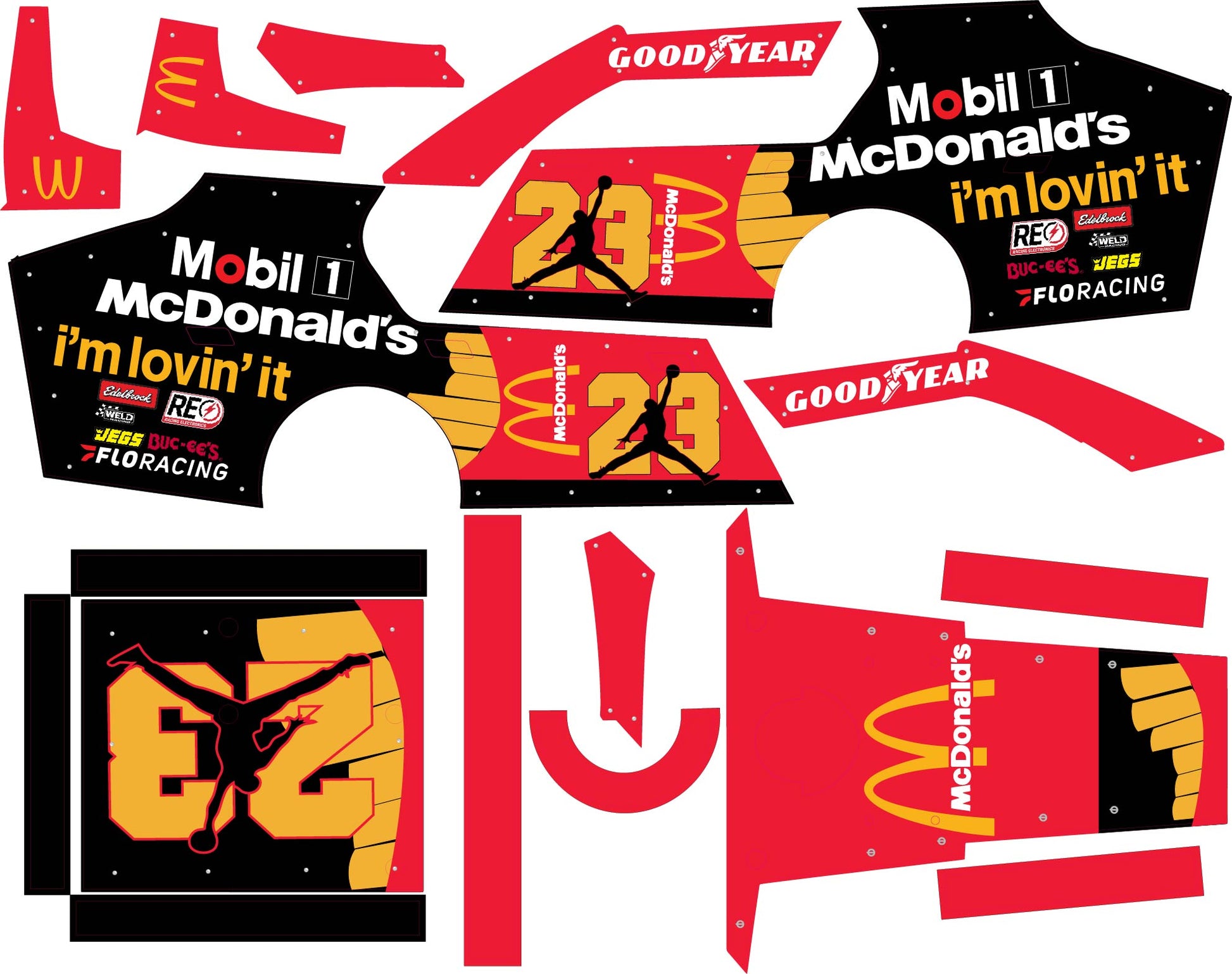 McDonald's Themed Traxxas Modified / Mudboss Wrap - Iconic Brand Design with Gloss Laminate