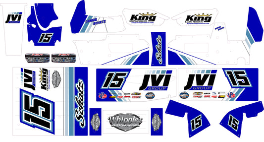 Donnie Schatz #15 JVI Themed Losi 22 Sprint Car Wrap - World of Outlaws Champion Design with Gloss Laminate