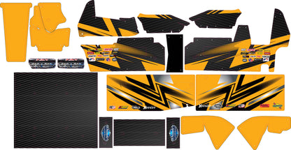 Stock Carbon Fiber and Color Losi 22 Wrap - Custom Name/Number/Sponsor Design with Gloss Laminate