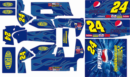 Jeff Gordon Pepsi Themed Losi 22 Sprint Car Wrap - NASCAR Legend Design with Gloss Laminate