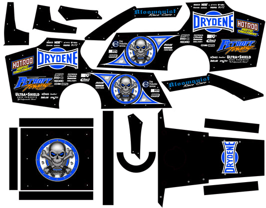 Blue Scott Bloomquist Inspired Traxxas Modified Wrap Remote Control / RC