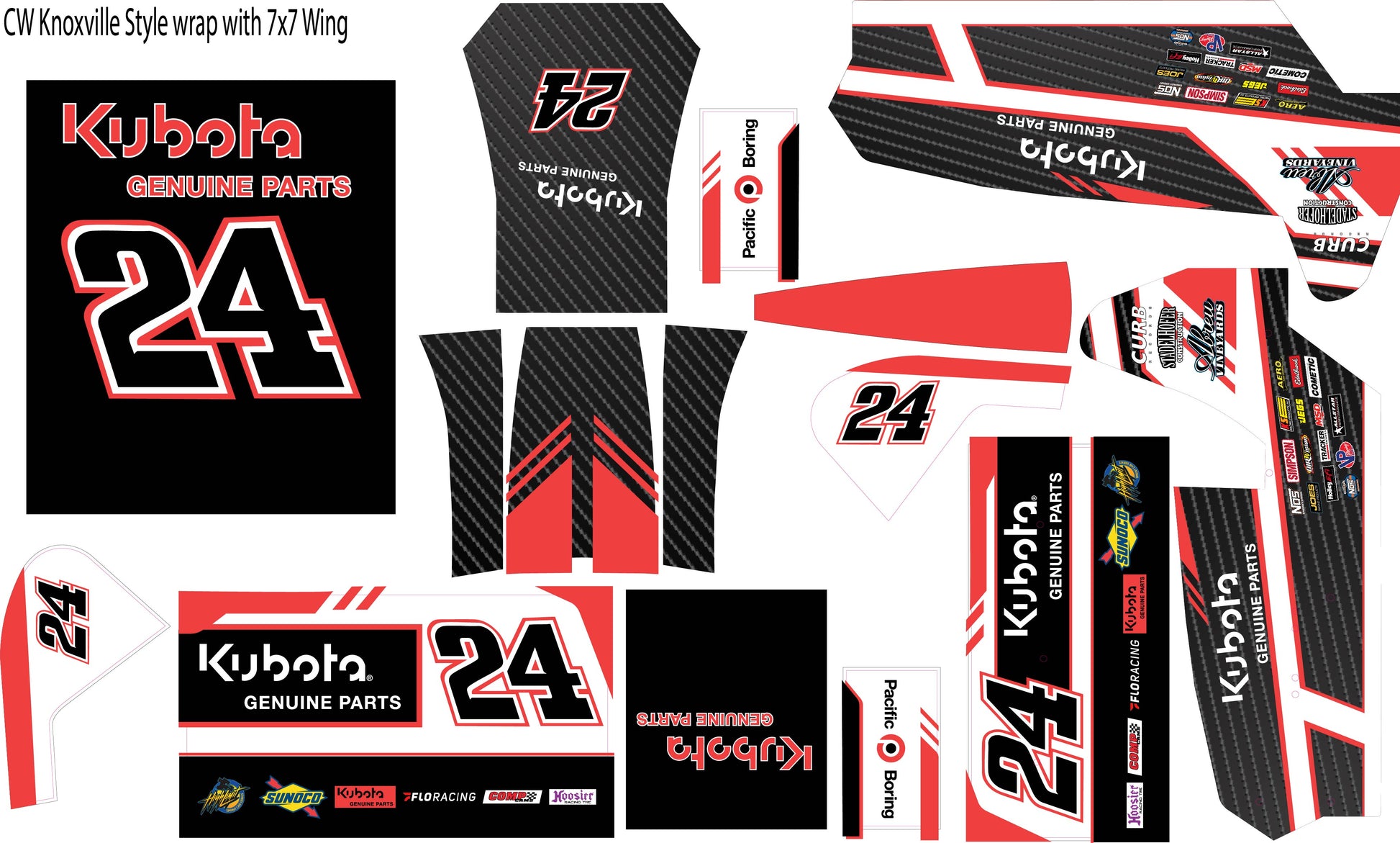 Rico Abreu Kubota Theme Custom Works Sprint Car Remote Control Car Wrap With Gloss Laminate