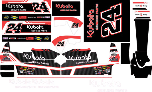 Rico Abreu Kubota Themed  Losi 22 Sprint Car Remote Control Car Wrap With Gloss Laminate