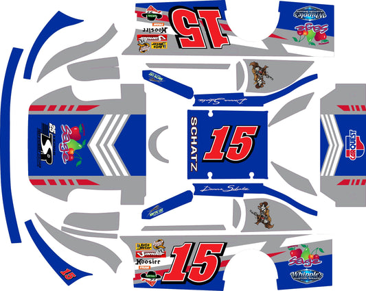 Donnie Schatz Themed Traxxas Late Model Wrap - Sprint Car Champion Design with Gloss Laminate