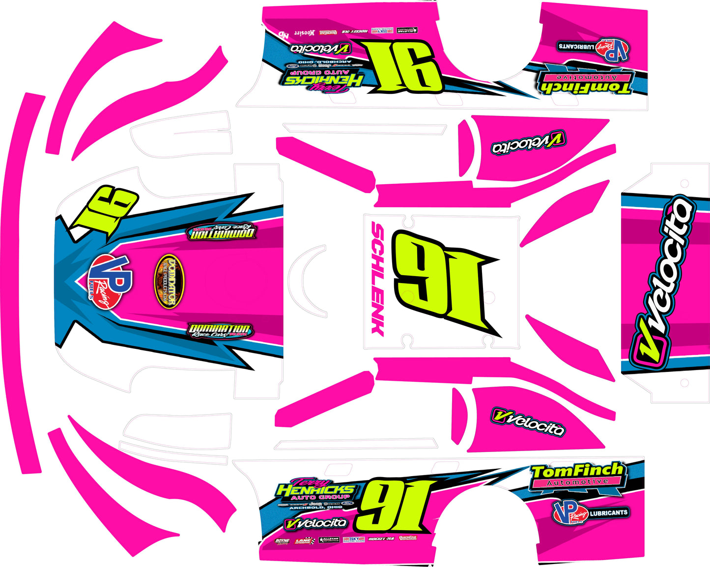 Rusty Schlenk Themed Traxxas Late Model Wrap - Dirt Track Legend Design with Gloss Laminate