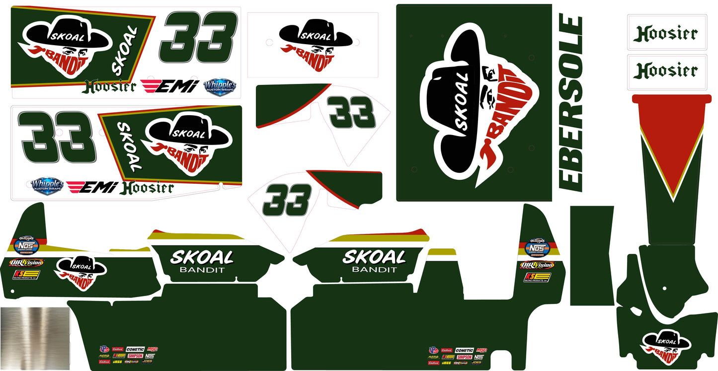 Skoal Bandit Losi 22 Sprint Car Wrap - Authentic Racing Design with Gloss Laminate