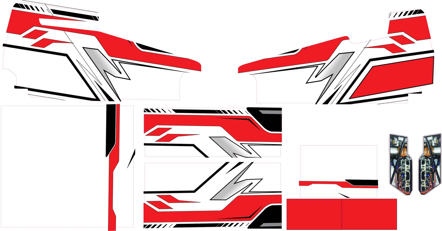 Red GFRP Sprint Wrap With Gloss Laminate - Request Name, number and sponsors.