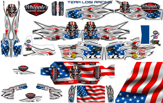 Patriotic Skull Losi 22 Wrap