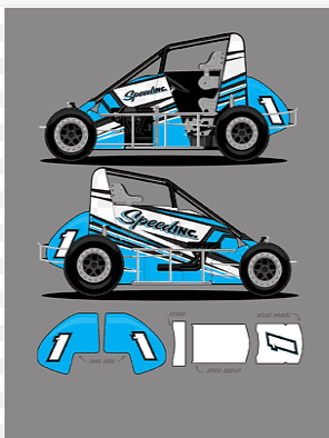Custom Losi 22s Non-Wing Sprint Car / Midget Wrap - Personalized Design with Gloss Laminate