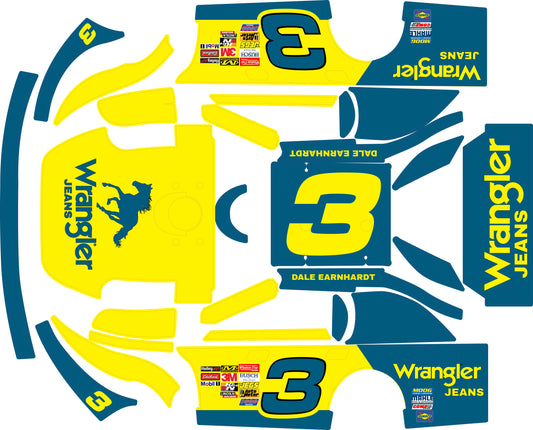 Dale Earnhardt Sr. Themed Traxxas Late Model Wrap - Intimidator Wrangler Design with Gloss Laminate