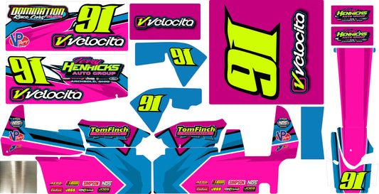 Wild Colors  Losi 22 Sprint Car Remote Control Car Wrap With Gloss Laminate