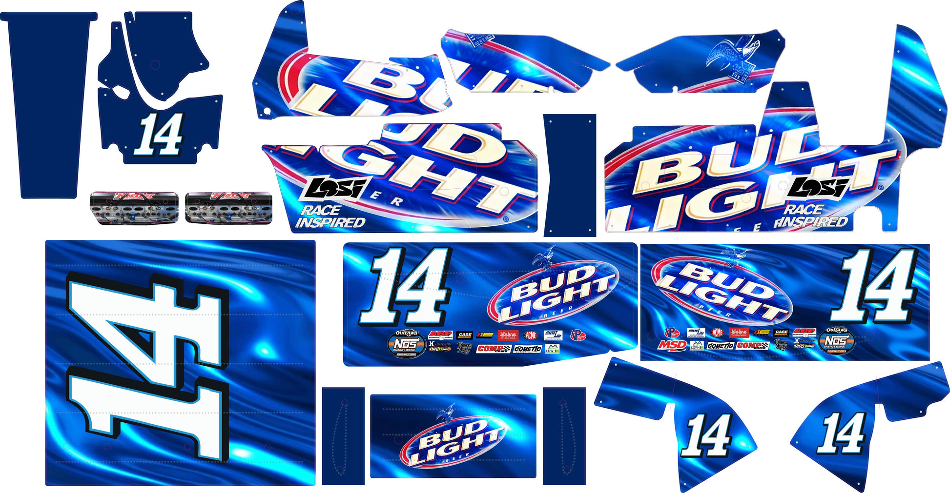 Bud Losi Sprint Car Wrap with Gloss Laminate