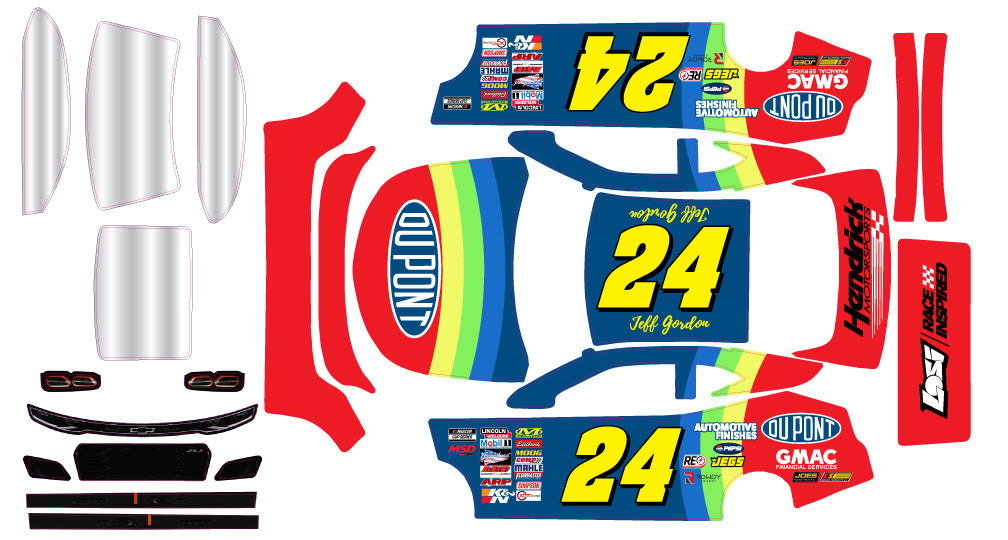 Jeff Gordon Themed  Losi Nascar Chevy Remote Control Car Wrap With Gloss Laminate
