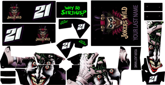 Jokers Wild Themed Losi 22 Sprint Car Wrap - Playing Card Casino Design with Gloss Laminate