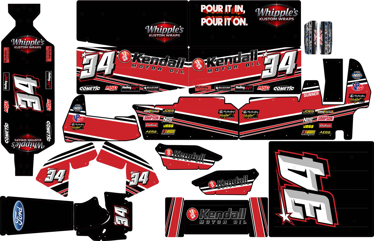 Losi 22 Sprint Wrap - Kendall Motor Oil