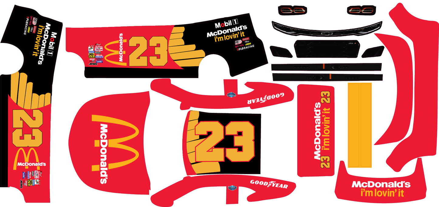 McDonalds Themed Losi Nascar Chevy Remote Control Car Wrap With Gloss Laminate