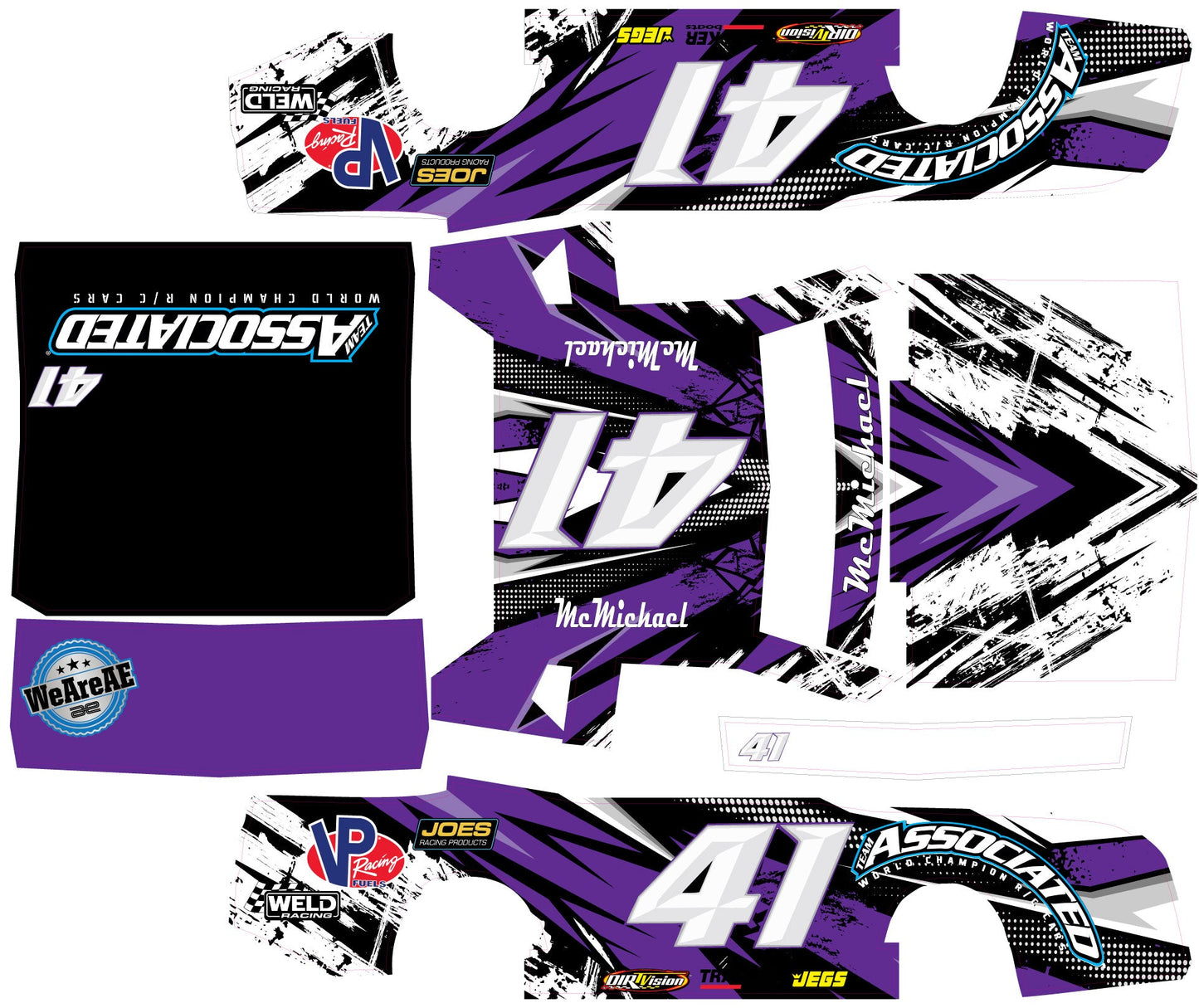 Custom Theme  Associated SR10 Remote Control Car Wrap With Gloss Laminate